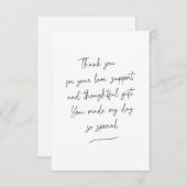 Chic Script Swash Thank You Messageフォトカード サンキューカード (正面/裏面)