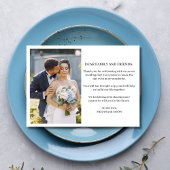 Chic Script Two Photo 結婚's Thank You サンキューカード