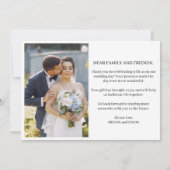 Chic Script Two Photo 結婚's Thank You サンキューカード (裏面)