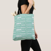 Chic Seafoam Green Personalized Name Collage トートバッグ (クローズアップ)