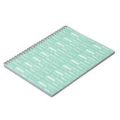 Chic Seafoam Green Personalized Name Collage ノートブック (左側)