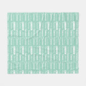 Chic Seafoam Green Personalized Name Collage フリースブランケット (正面(横))
