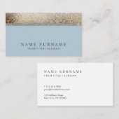 Chic Seqin Dusty Blue Silver名モダン刺 名刺 (正面/裏面)