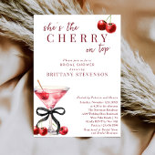 Chic She's The Cherry On Top Martini Bridal Shower 招待状