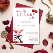 Chic She's The Cherry On Top Martini Bridal Shower 招待状