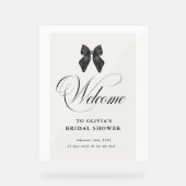Chic 'She's Tying the Knot Black Bow Bridal Shower アクリルサイン (正面)