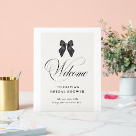 Chic 'She's Tying the Knot Black Bow Bridal Shower アクリルサイン