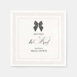 Chic 'She's Tying the Knot Black Bow Bridal Shower スタンダードカクテルナプキン