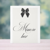 Chic 'She's Tying the Knot Black Bow Mimosa Bar アクリルサイン (ニュートラル)