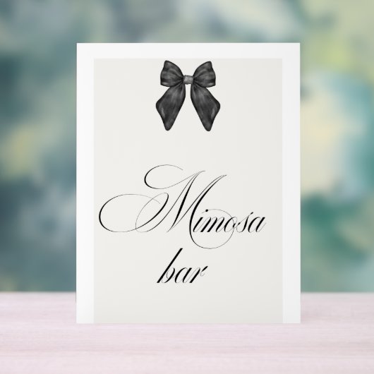 Chic 'She's Tying the Knot Black Bow Mimosa Bar アクリルサイン (ニュートラル)