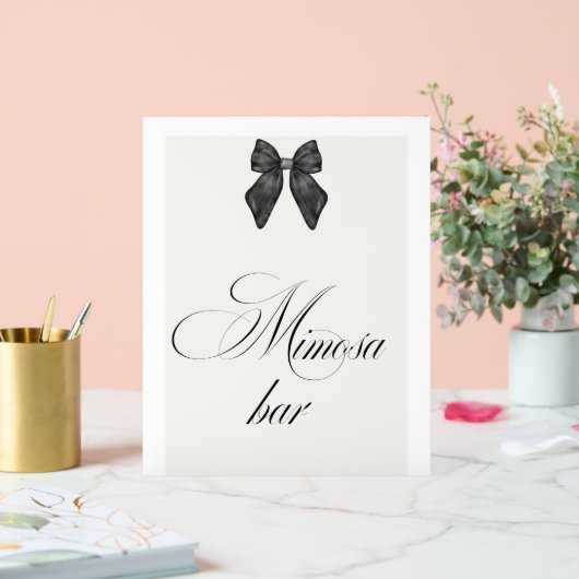 Chic 'She's Tying the Knot Black Bow Mimosa Bar アクリルサイン (ウェディング)