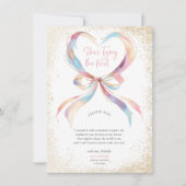 Chic She's Tying The Knot Pink Bow Thank You サンキューカード (正面)