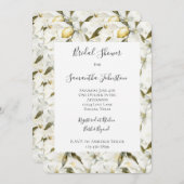 Chic Sicilian Summer Lemons Floral Bridal Shower 招待状 (正面/裏面)