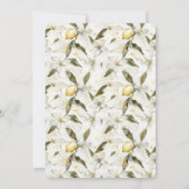 Chic Sicilian Summer Lemons Floral Bridal Shower 招待状 (裏面)