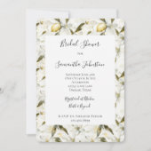 Chic Sicilian Summer Lemons Floral Bridal Shower 招待状 (正面)