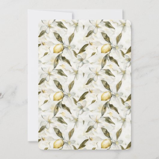 Chic Sicilian Summer Lemons Floral Wedding 招待状 (裏面)