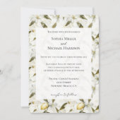 Chic Sicilian Summer Lemons Floral Wedding 招待状 (正面)