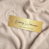 Chic Signature Script Gold Hang Tag スキニー名刺