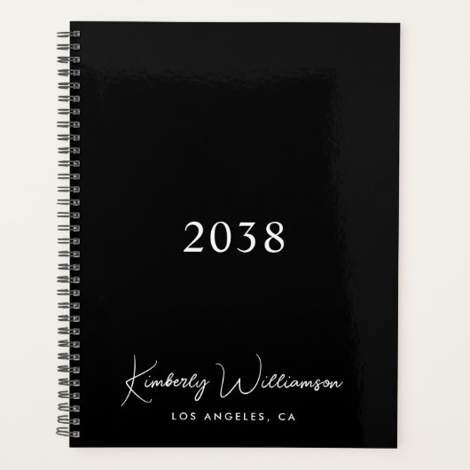 Chic Signature Script Monogram Black Business プランナー手帳 (正面)