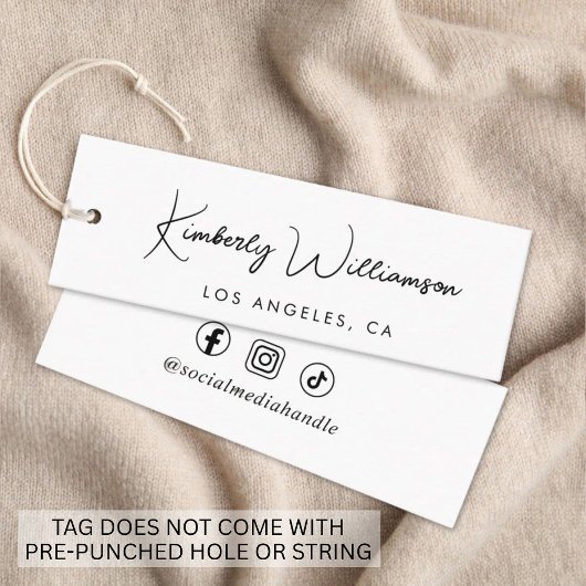 Chic Signature Script Personalized Hang Tag スキニー名刺