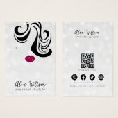 Chic Silver Bokeh Wavy Hair Jewelry Display Card  (正面&裏面)