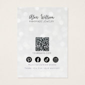Chic Silver Bokeh Wavy Hair Jewelry Display Card  (裏面)