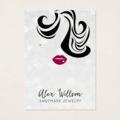 Chic Silver Bokeh Wavy Hair Jewelry Display Card  (正面)