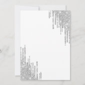 Chic Silver Drips,Eiffel Tower Peonies Sweet 16 招待状 (裏面)