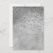 Chic Silver Glitter 40th Birthday  招待状 (裏面)