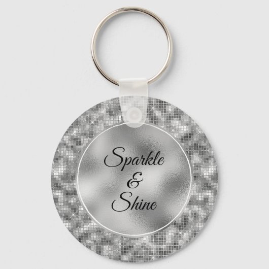 Chic Silver Sparkle キーホルダー (正面)