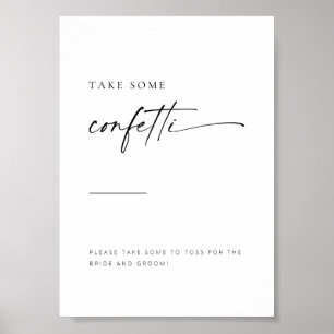 Chic + Simple Modern Script Confetti Toss Sign ポスター