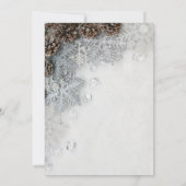 Chic Snowflakes Pine Cones Quinceañera  招待状 (裏面)