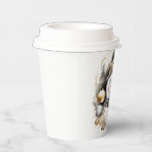 Chic Snowman: Black and Gold Holiday Charm 紙コップ (右)