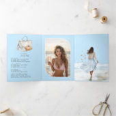 Chic Social Beach Club Autumn Bachelorette Weekend 三つ折り招待状 (内部)