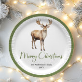 Chic Soft Earth Tone Christmas Personalized Dinner ペーパープレート