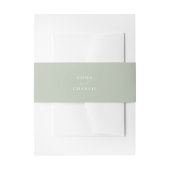 Chic Soft Sage boho wedding invitation belly band 招待状ベリーバンド (正面例)