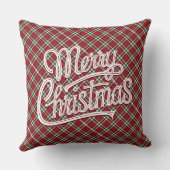 Chic Sparkly Plaid Christmas クッション (裏面)