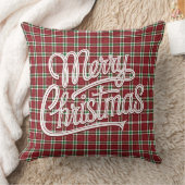 Chic Sparkly Plaid Christmas  クッション (ブランケット)