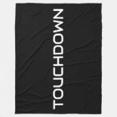 Chic Sporty TOUCHDOWN Modern Text On Bold Black フリースブランケット (正面)