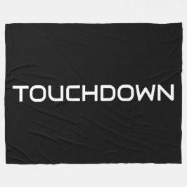 Chic Sporty TOUCHDOWN Modern Text On Bold Black フリースブランケット