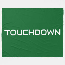 Chic Sporty TOUCHDOWN Modern Text On Bold Green フリースブランケット
