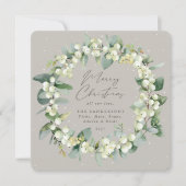 Chic Square Snowberry+Eucalyptus Christmas Wreath シーズンカード (正面)