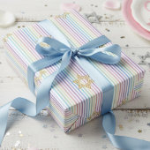 Chic Star of David Rainbow Striped Pattern ラッピングペーパー