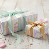 Chic Star of David Rainbow Striped Pattern ラッピングペーパー