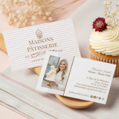 Chic Stripe Floral Cupcake Pastry Cake Bakery Shop 名刺