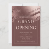 Chic stylish bronze business grand opening invite 招待状 (正面)