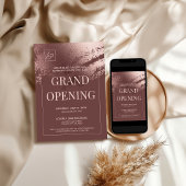 Chic stylish bronze business grand opening invite 招待状