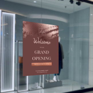 Chic Stylish Bronze Business Logo Grand Opening ポスター