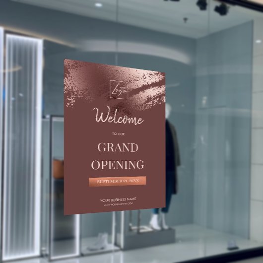 Chic Stylish Bronze Business Logo Grand Opening ポスター