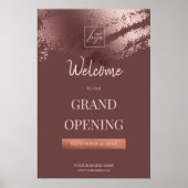 Chic Stylish Bronze Business Logo Grand Opening ポスター (正面)